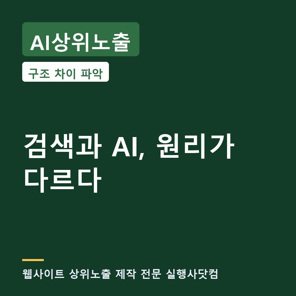 AI상위노출 웹사이트 상위노출과 AI 인용 — 두 구조를 단계별로 읽는 법